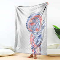 Hawaiian Traditional Tattoos Blanket Kakau Tribal Tropical Plant Motif Hawaii Flag Color Inspired LT03 - Polynesian Pride