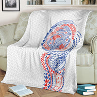 Hawaiian Traditional Tattoos Blanket Kakau Tribal Tropical Plant Motif Hawaii Flag Color Inspired LT03 - Polynesian Pride