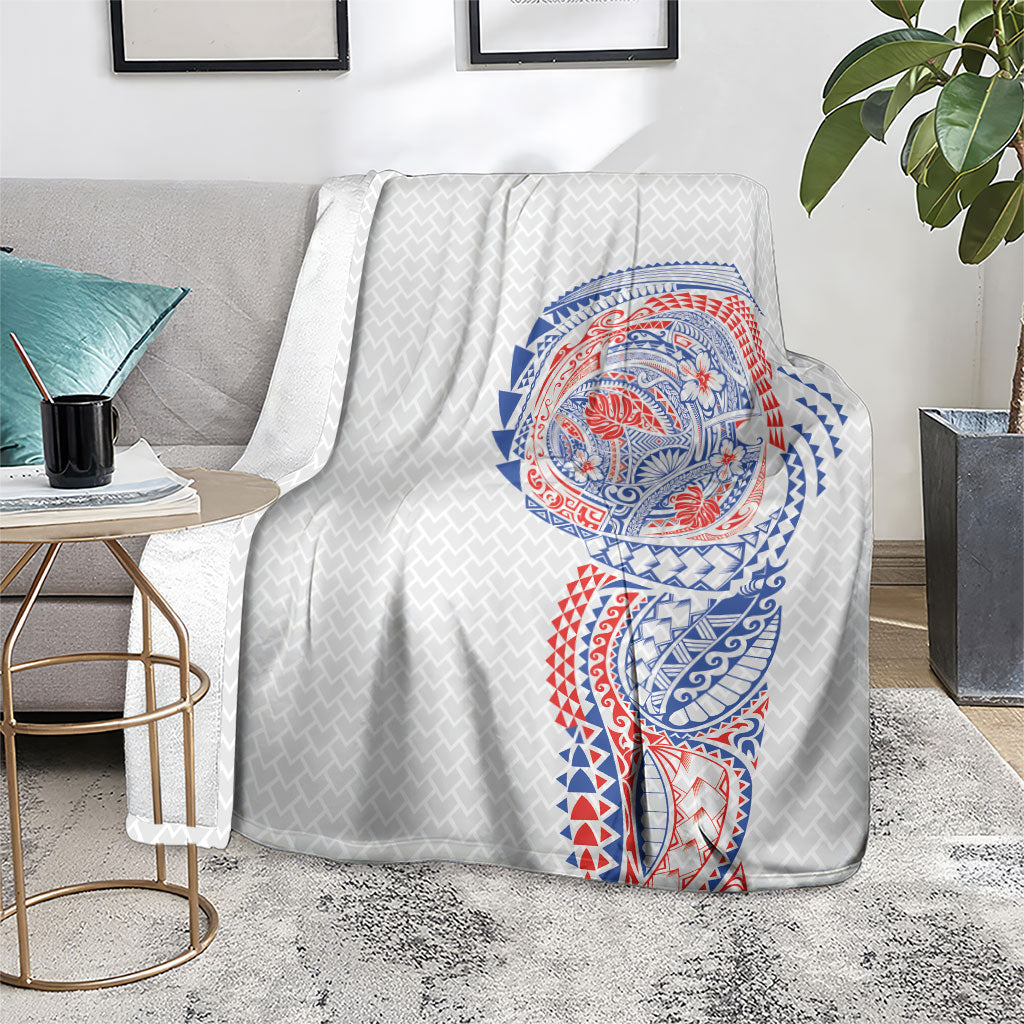 Hawaiian Traditional Tattoos Blanket Kakau Tribal Tropical Plant Motif Hawaii Flag Color Inspired LT03 - Polynesian Pride