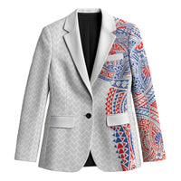 Hawaiian Traditional Tattoos Blazer Kakau Tribal Tropical Plant Motif Hawaii Flag Color Inspired LT03 Unisex Multicolor - Polynesian Pride