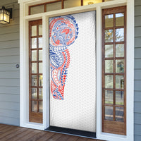 Hawaiian Traditional Tattoos Door Cover Kakau Tribal Tropical Plant Motif Hawaii Flag Color Inspired LT03 - Polynesian Pride