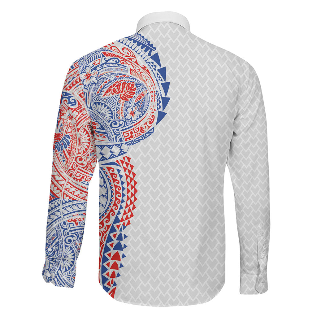 Hawaiian Traditional Tattoos Family Matching Summer Maxi Dress and Hawaiian Shirt Kakau Tribal Tropical Plant Motif Hawaii Flag Color Inspired LT03 - Polynesian Pride