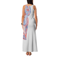 Hawaiian Traditional Tattoos Family Matching Tank Maxi Dress and Hawaiian Shirt Kakau Tribal Tropical Plant Motif Hawaii Flag Color Inspired LT03 - Polynesian Pride