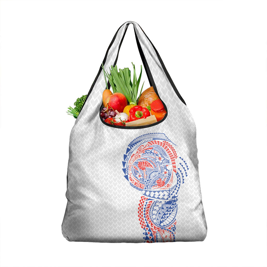 Hawaiian Traditional Tattoos Grocery Bag Kakau Tribal Tropical Plant Motif Hawaii Flag Color Inspired LT03 1-pack One Size Multicolor - Polynesian Pride