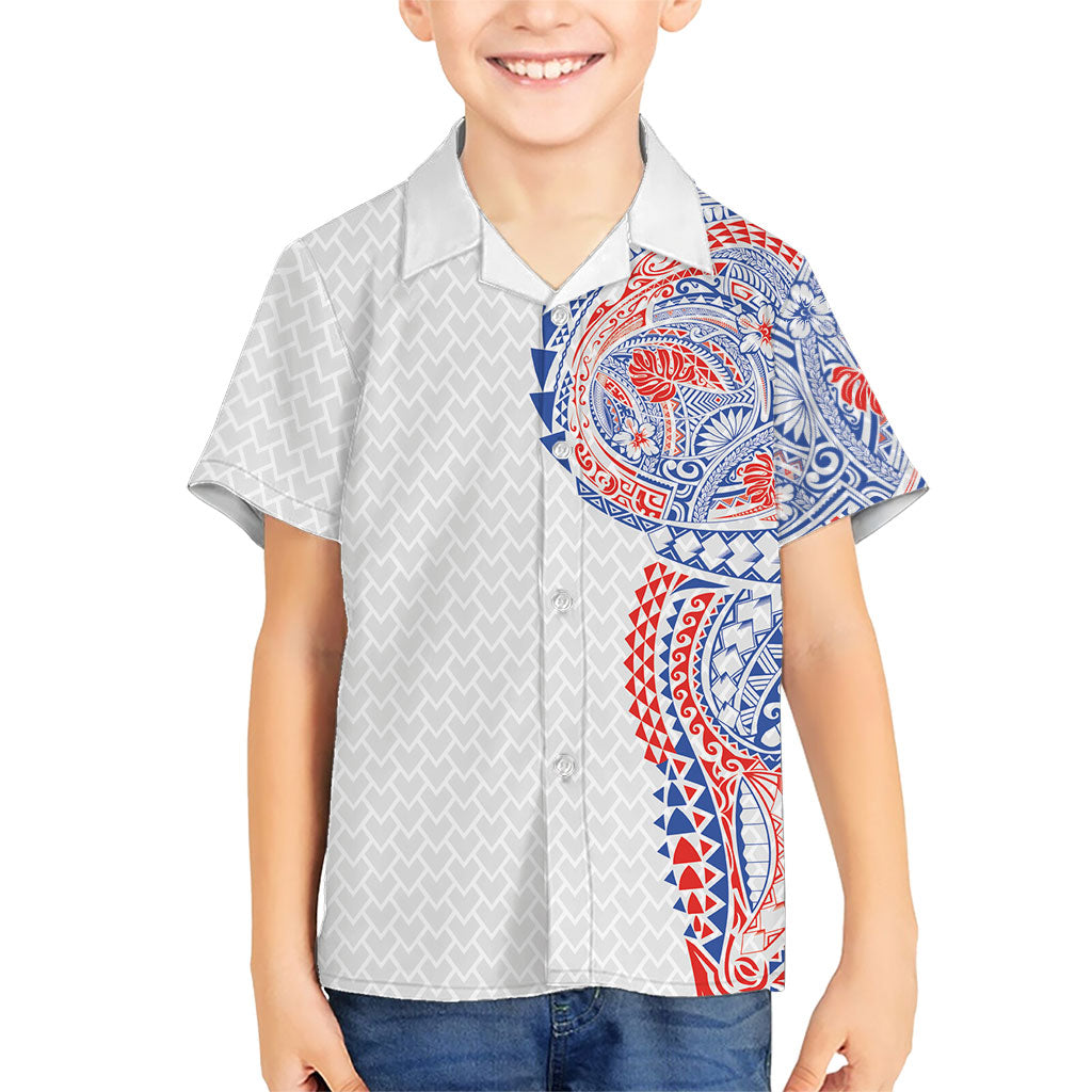 Hawaiian Traditional Tattoos Hawaiian Shirt Kakau Tribal Tropical Plant Motif Hawaii Flag Color Inspired LT03 - Polynesian Pride
