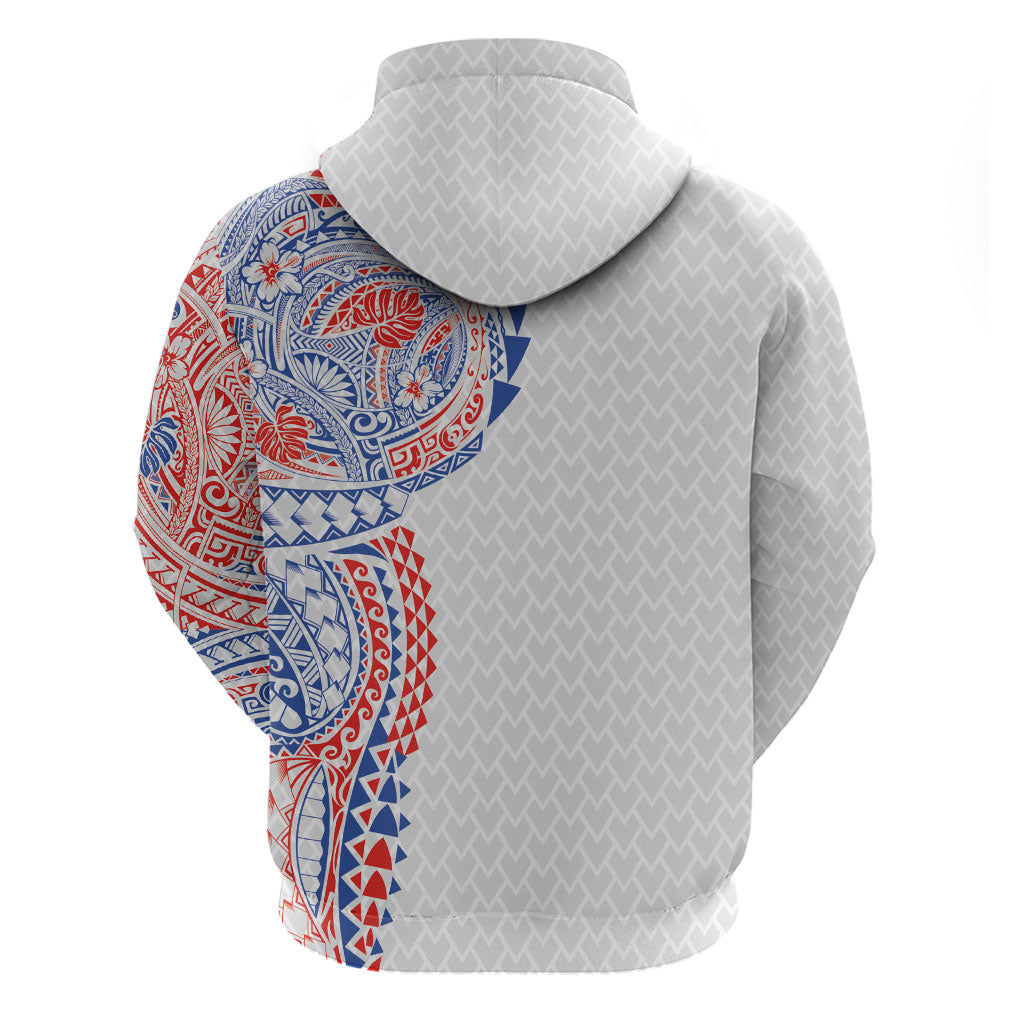 Hawaiian Traditional Tattoos Hoodie Kakau Tribal Tropical Plant Motif Hawaii Flag Color Inspired LT03 - Polynesian Pride