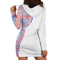 Hawaiian Traditional Tattoos Hoodie Dress Kakau Tribal Tropical Plant Motif Hawaii Flag Color Inspired LT03 - Polynesian Pride