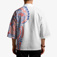 Hawaiian Traditional Tattoos Kimono Kakau Tribal Tropical Plant Motif Hawaii Flag Color Inspired LT03 - Polynesian Pride