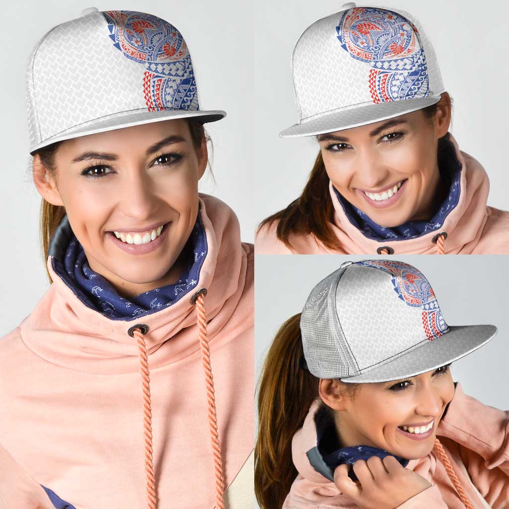 Hawaiian Traditional Tattoos Mesh Trucker Cap Kakau Tribal Tropical Plants Motif Hawaii Flag Color Inspired LT03 - Polynesian Pride