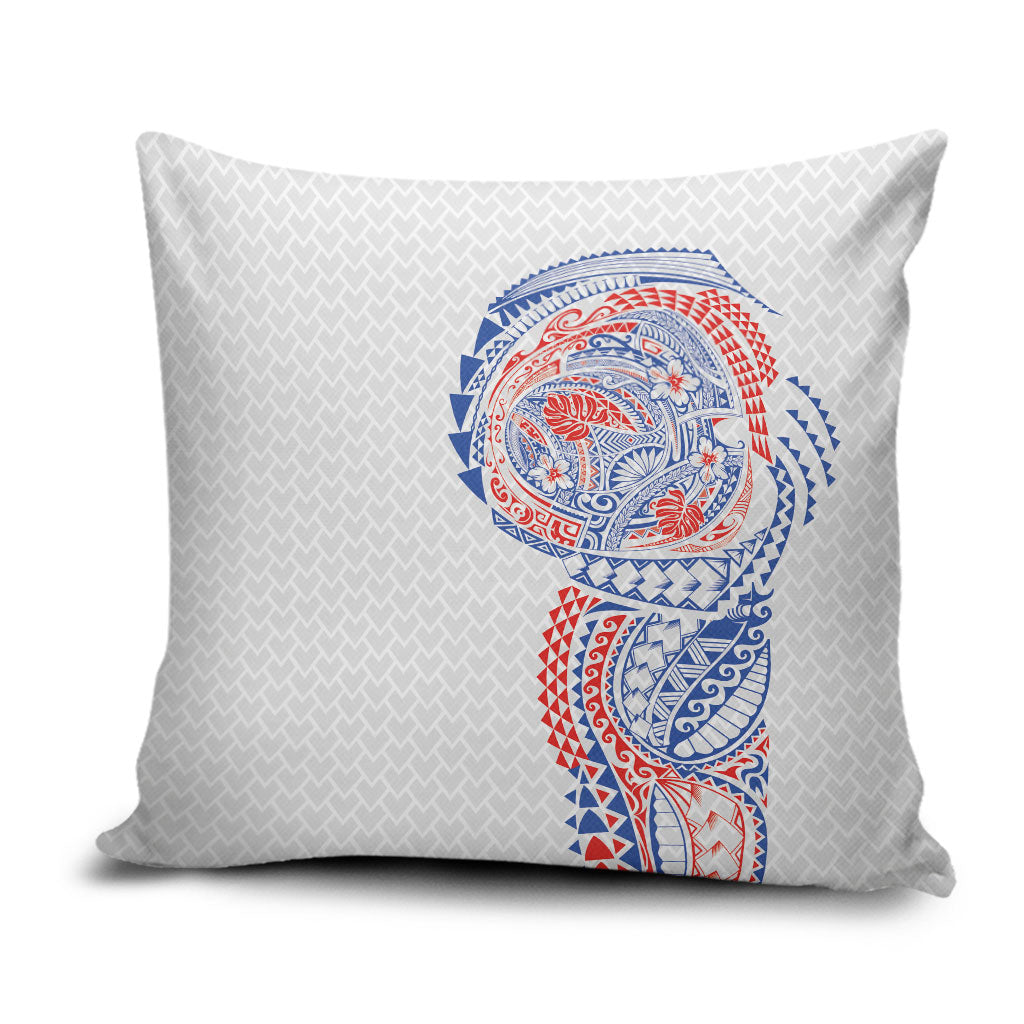 Hawaiian Traditional Tattoos Pillow Cover Kakau Tribal Tropical Plant Motif Hawaii Flag Color Inspired LT03 Multicolor - Polynesian Pride