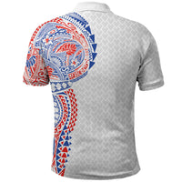Hawaiian Traditional Tattoos Polo Shirt Kakau Tribal Tropical Plant Motif Hawaii Flag Color Inspired LT03 - Polynesian Pride