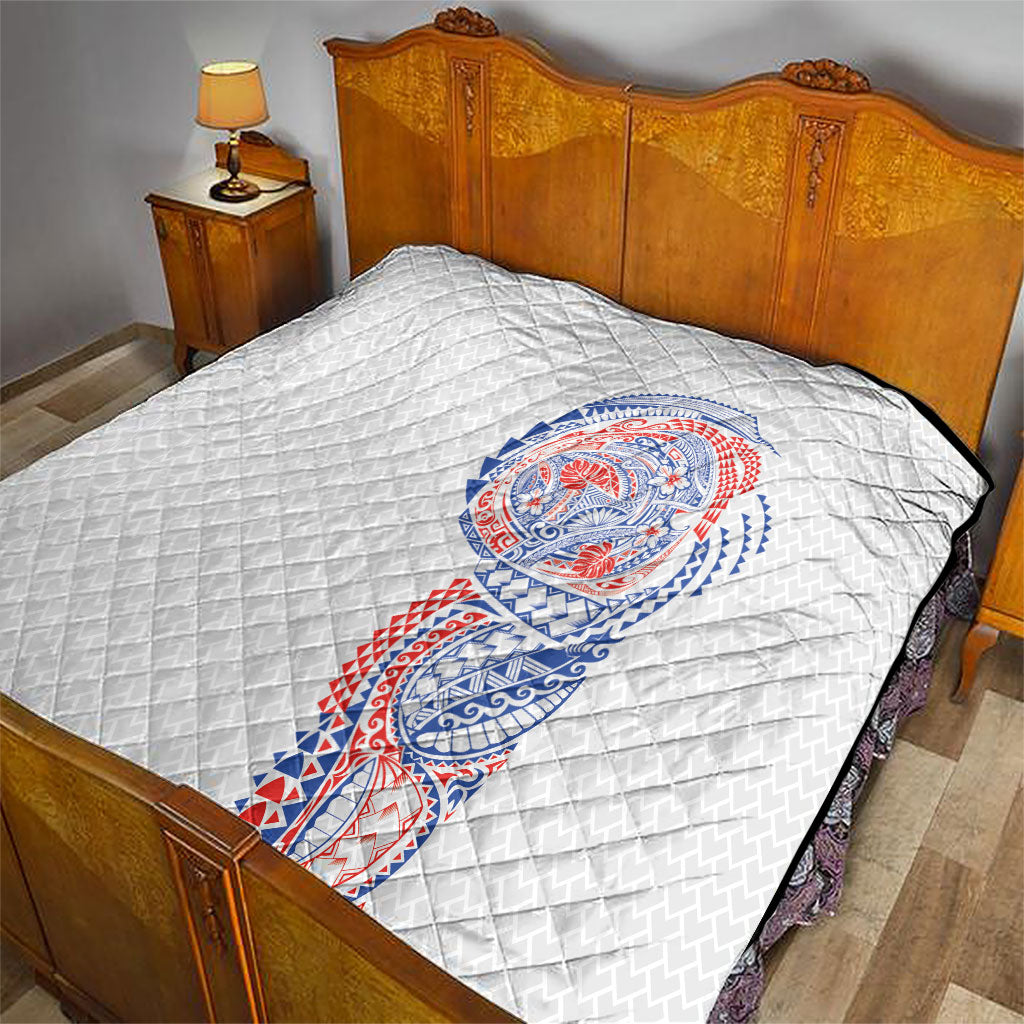 Hawaiian Traditional Tattoos Quilt Kakau Tribal Tropical Plant Motif Hawaii Flag Color Inspired LT03 - Polynesian Pride