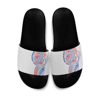 Hawaiian Traditional Tattoos Slide Sandals Kakau Tribal Tropical Plant Motif Hawaii Flag Color Inspired LT03 Multicolor - Polynesian Pride