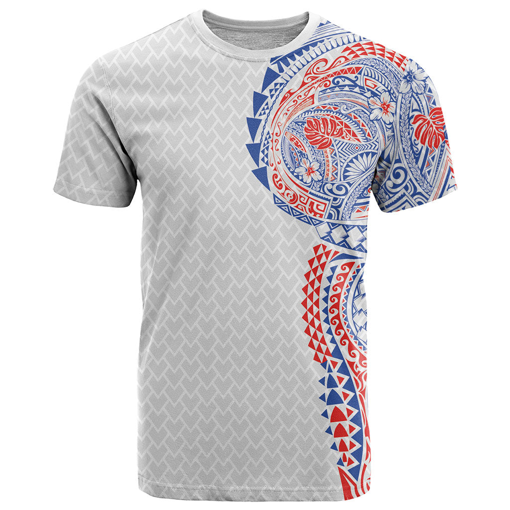 Hawaiian Traditional Tattoos T Shirt Kakau Tribal Tropical Plant Motif Hawaii Flag Color Inspired