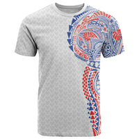 Hawaiian Traditional Tattoos T Shirt Kakau Tribal Tropical Plant Motif Hawaii Flag Color Inspired LT03 Multicolor - Polynesian Pride
