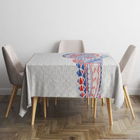 Hawaiian Traditional Tattoos Tablecloth Kakau Tribal Tropical Plant Motif Hawaii Flag Color Inspired LT03 - Polynesian Pride
