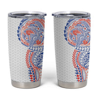 Hawaiian Traditional Tattoos Tumbler Cup Kakau Tribal Tropical Plant Motif Hawaii Flag Color Inspired LT03 Multicolor - Polynesian Pride