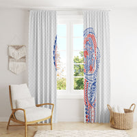 Hawaiian Traditional Tattoos Window Curtain Kakau Tribal Tropical Plant Motif Hawaii Flag Color Inspired LT03 - Polynesian Pride