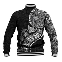Hawaiian Kakau Tribal Sea Animals Tattoos Baseball Jacket Black Color LT03 - Polynesian Pride