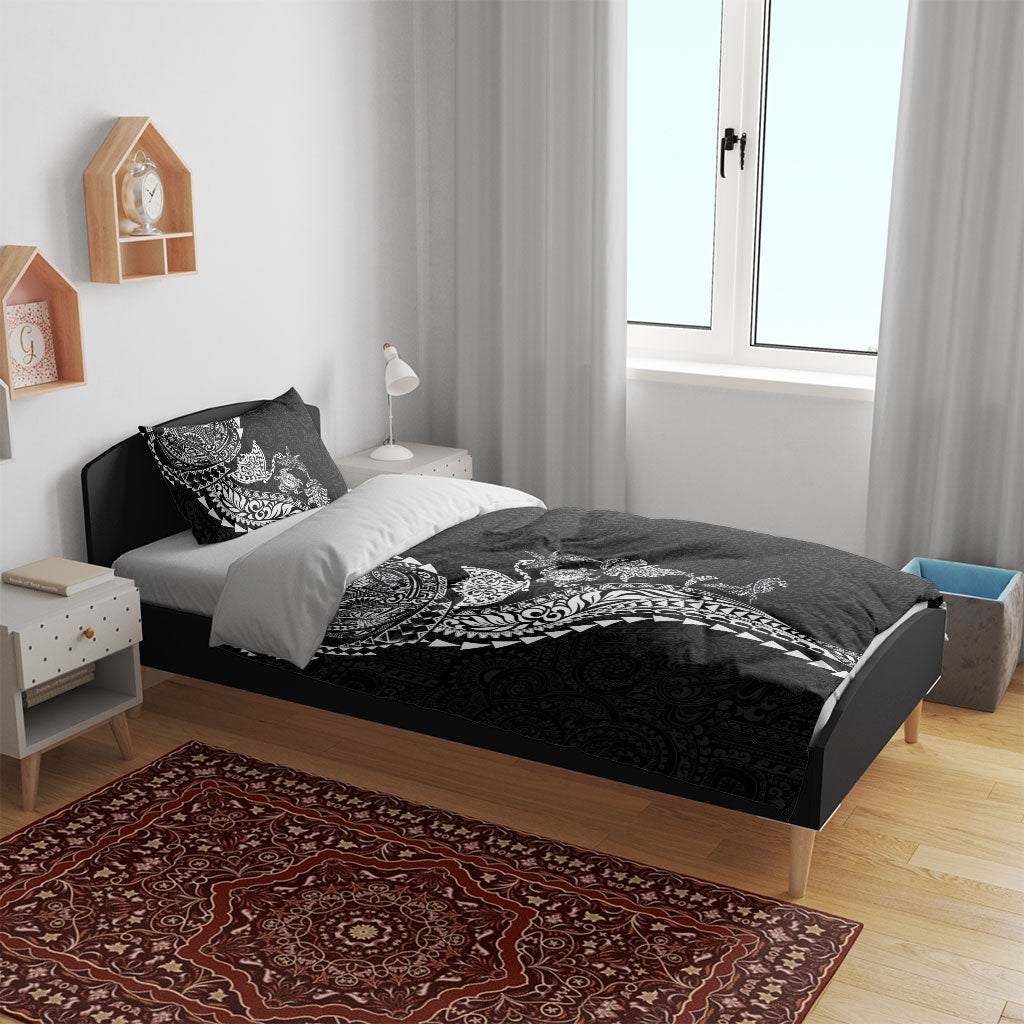Hawaiian Kakau Tribal Sea Animals Tattoos Bedding Set Black Color LT03 - Polynesian Pride