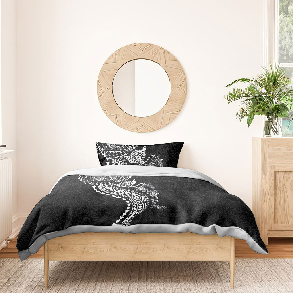 Hawaiian Kakau Tribal Sea Animals Tattoos Bedding Set Black Color LT03 - Polynesian Pride