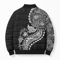 Hawaiian Kakau Tribal Sea Animals Tattoos Bomber Puffer Jacket Black Color LT03 - Polynesian Pride