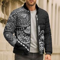 Hawaiian Kakau Tribal Sea Animals Tattoos Bomber Puffer Jacket Black Color LT03 - Polynesian Pride