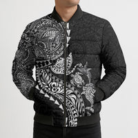 Hawaiian Kakau Tribal Sea Animals Tattoos Bomber Puffer Jacket Black Color LT03 - Polynesian Pride