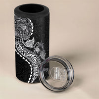 Hawaiian Kakau Tribal Sea Animals Tattoos 4 in 1 Can Cooler Tumbler Black Color LT03 - Polynesian Pride