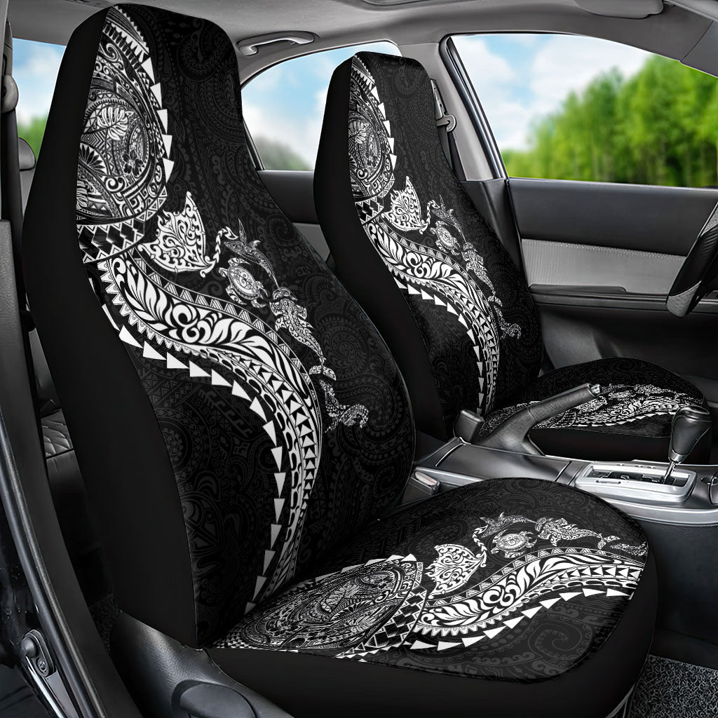 Hawaiian Kakau Tribal Sea Animals Tattoos Car Seat Cover Black Color LT03 - Polynesian Pride