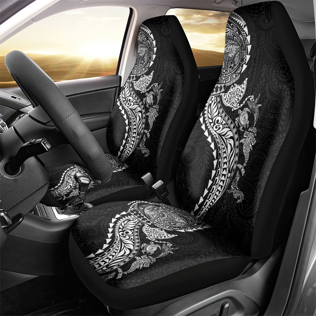 Hawaiian Kakau Tribal Sea Animals Tattoos Car Seat Cover Black Color LT03 - Polynesian Pride