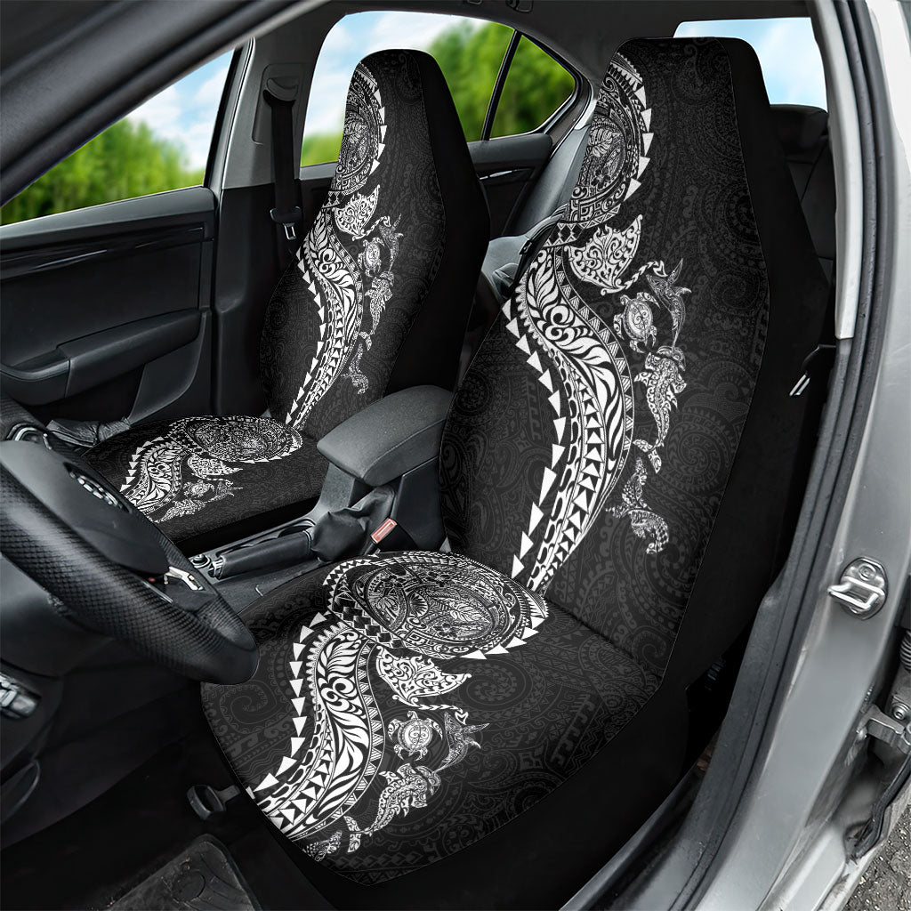 Hawaiian Kakau Tribal Sea Animals Tattoos Car Seat Cover Black Color LT03 - Polynesian Pride