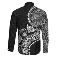 Hawaiian Kakau Tribal Sea Animals Tattoos Family Matching Mermaid Dress and Hawaiian Shirt Black Color LT03 - Polynesian Pride