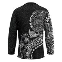 Hawaiian Kakau Tribal Sea Animals Tattoos Hockey Jersey Black Color LT03 - Polynesian Pride