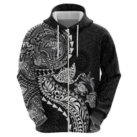 Hawaiian Kakau Tribal Sea Animals Tattoos Hoodie Black Color LT03 - Polynesian Pride
