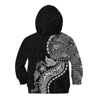 Hawaiian Kakau Tribal Sea Animals Tattoos Kid Hoodie Black Color LT03 - Polynesian Pride