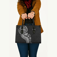 Hawaiian Kakau Tribal Sea Animals Tattoos Leather Bag Black Color