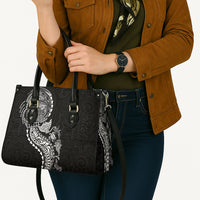 Hawaiian Kakau Tribal Sea Animals Tattoos Leather Bag Black Color