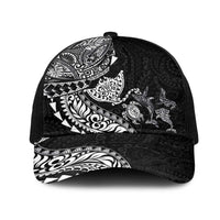 Hawaiian Kakau Tribal Sea Animals Tattoos Mesh Trucker Cap Black Color LT03 One Size Black Black - Polynesian Pride