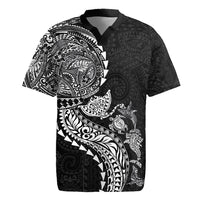Hawaiian Kakau Tribal Sea Animals Tattoos Rugby Jersey Black Color