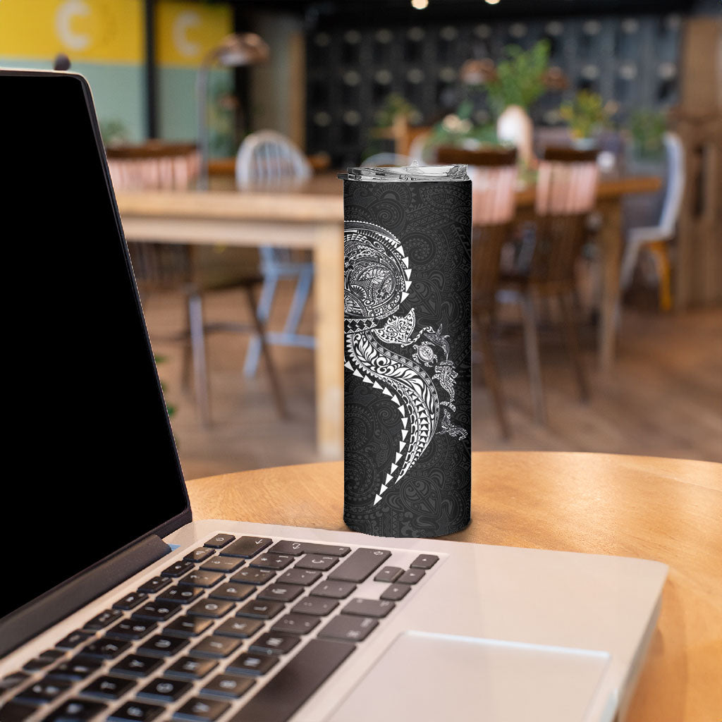 Hawaiian Kakau Tribal Sea Animals Tattoos Skinny Tumbler Black Color LT03 - Polynesian Pride