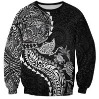 Hawaiian Kakau Tribal Sea Animals Tattoos Sweatshirt Black Color LT03 Unisex Black - Polynesian Pride