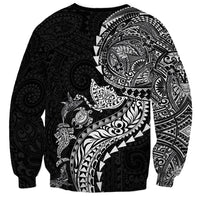 Hawaiian Kakau Tribal Sea Animals Tattoos Sweatshirt Black Color LT03 - Polynesian Pride