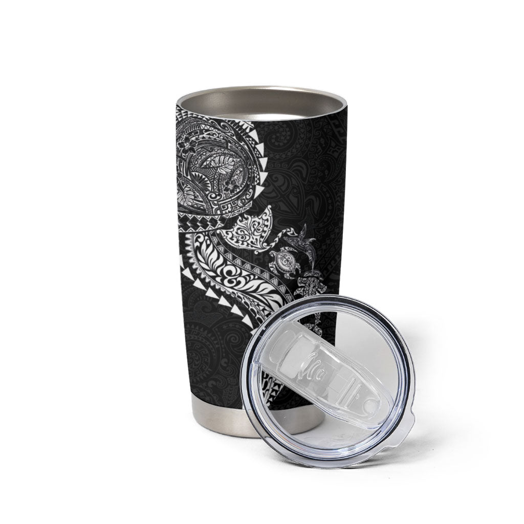 Hawaiian Kakau Tribal Sea Animals Tattoos Tumbler Cup Black Color LT03 - Polynesian Pride