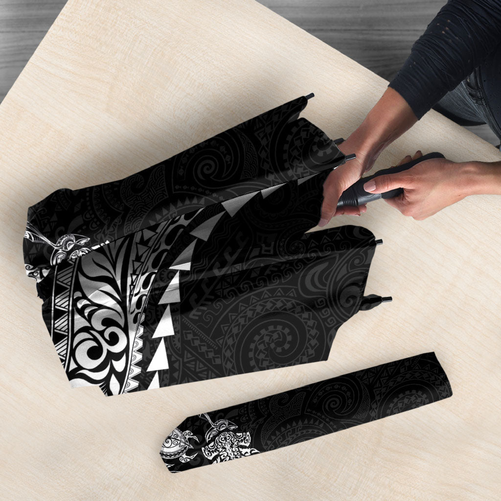 Hawaiian Kakau Tribal Sea Animals Tattoos Umbrella Black Color