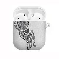 Hawaiian Kakau Tribal Sea Animals Tattoos AirPods Case White Color