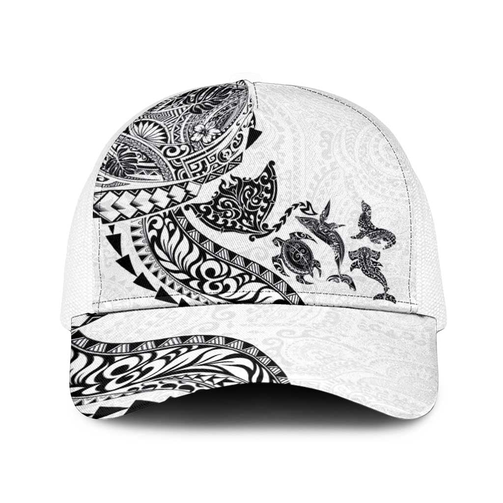 Hawaiian Kakau Tribal Sea Animals Tattoos Baseball Net Cap White Color