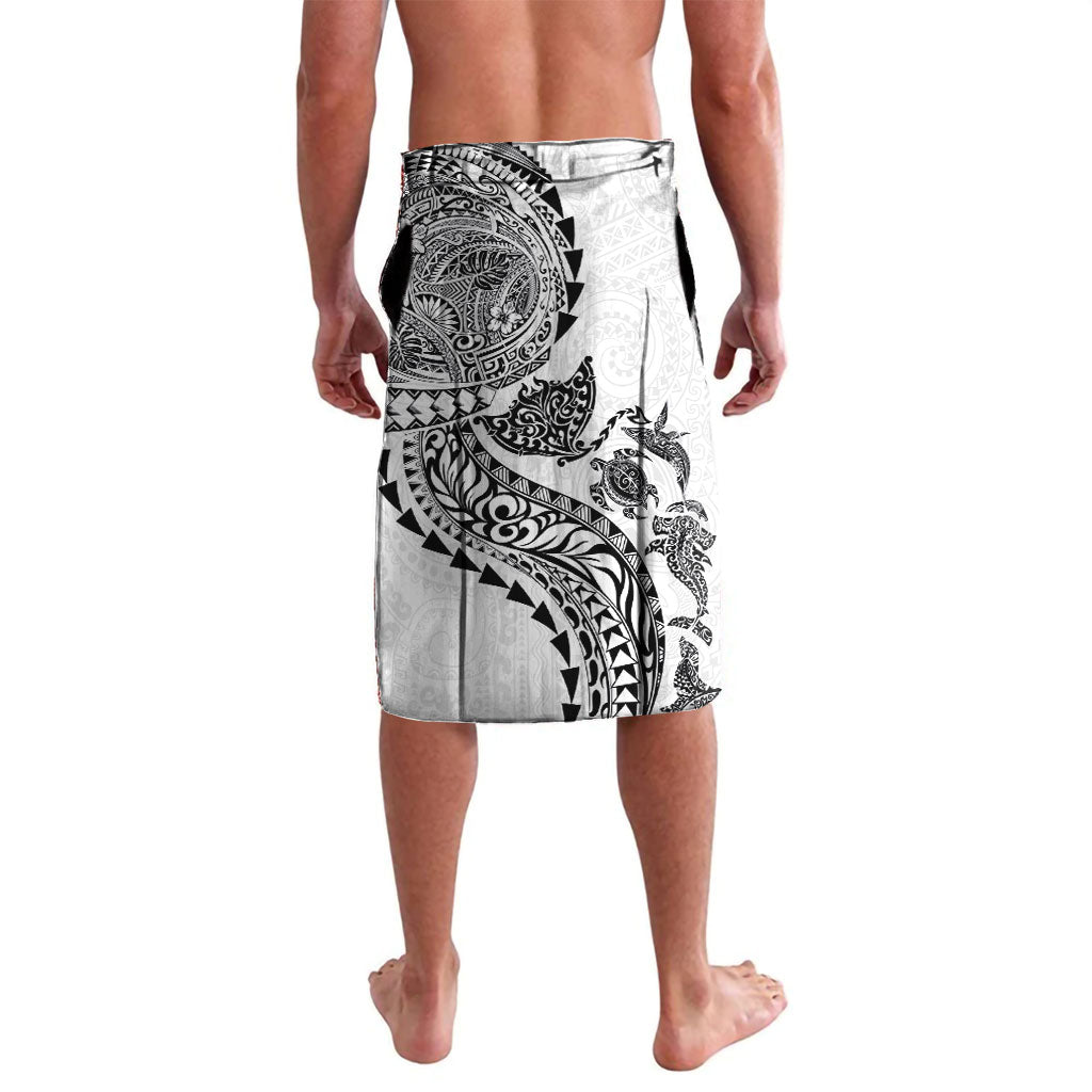Hawaiian Kakau Tribal Sea Animals Tattoos Lavalava White Color LT03 - Polynesian Pride