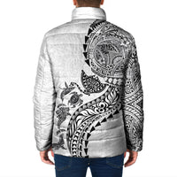 Hawaiian Kakau Tribal Sea Animals Tattoos Padded Jacket White Color LT03 - Polynesian Pride