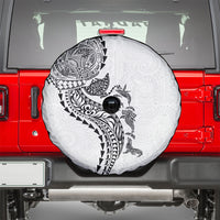 Hawaiian Kakau Tribal Sea Animals Tattoos Spare Tire Cover White Color LT03 - Polynesian Pride